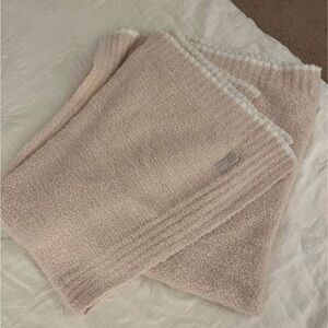 Barefoot Dreams CozyChic Contrast Tip Blanket — PINK w/white tip